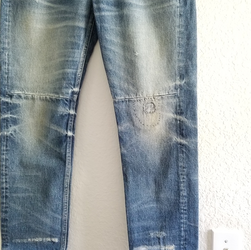 Golden Goose Happy Distressed Tapered Leg High Rise Jeans Size 27 Mid Wa… - Picture 7 of 10
